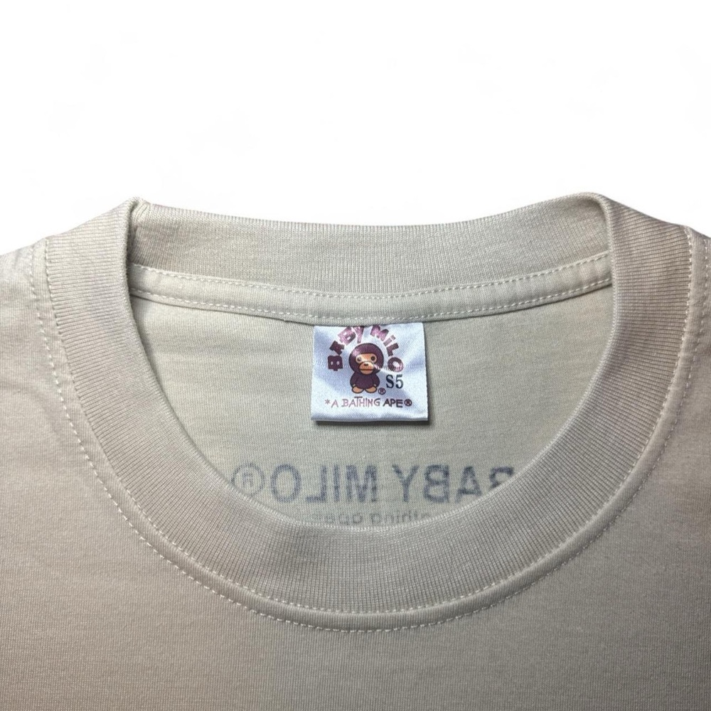 NEW BAPE x Baby Milo VTG 2000s RARE Cream Baby Milo Graphic T-Shirt — S5/SMALL - Picture 2 of 6